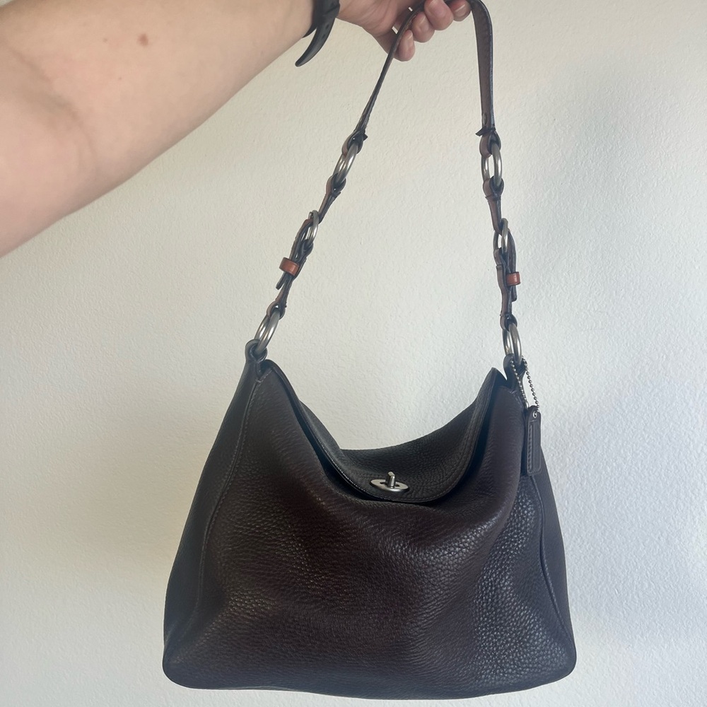 Coach Dark Brown Leather Hobo Bag - Picture 1 of 8